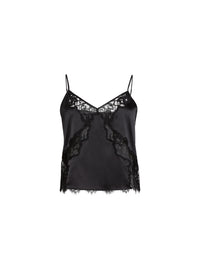 Juliet Lace Silk Cami in black-fleur du mal