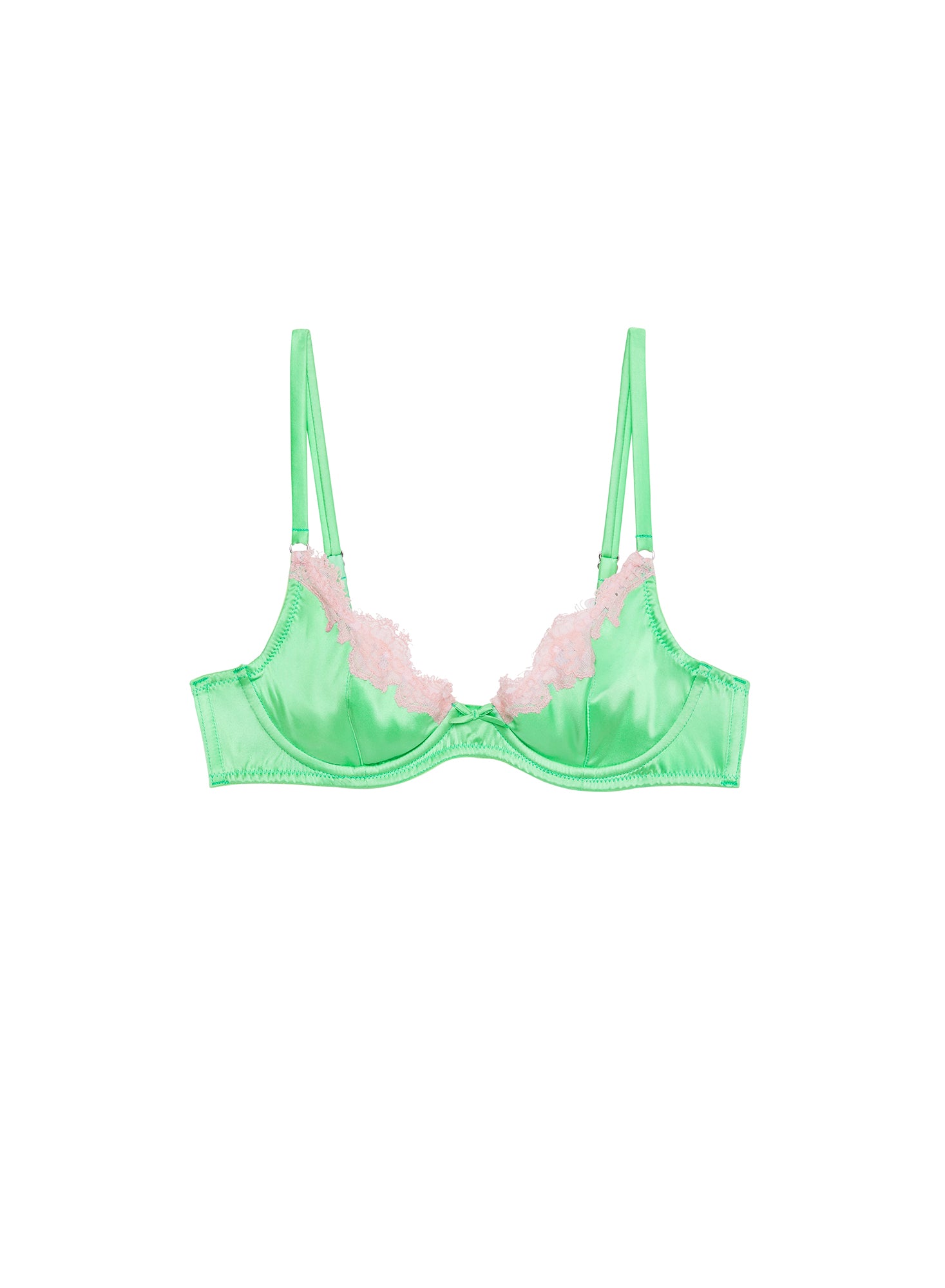 Juliet Lace Demi Bra- pastel lime green- Fleur du Mal-flat