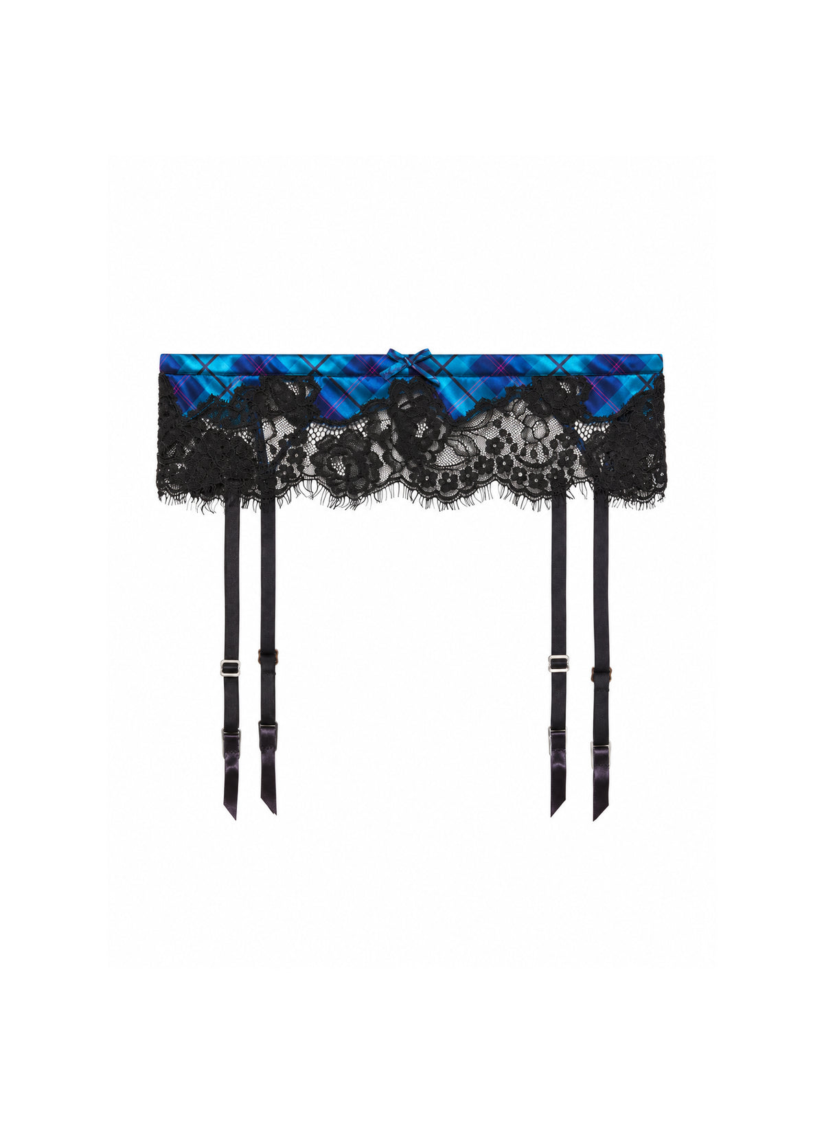 Juliet Lace Garter Belt-Tartan=Fleur du Mal- flat