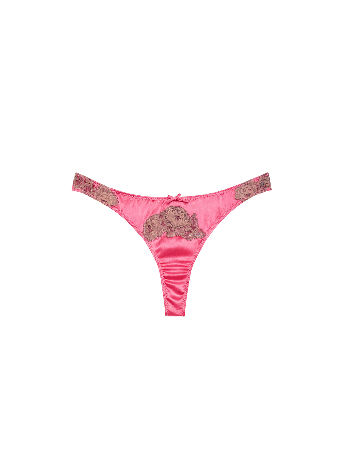 Juliet Lace Thong-Fraise-Fleur du Mal-flat
