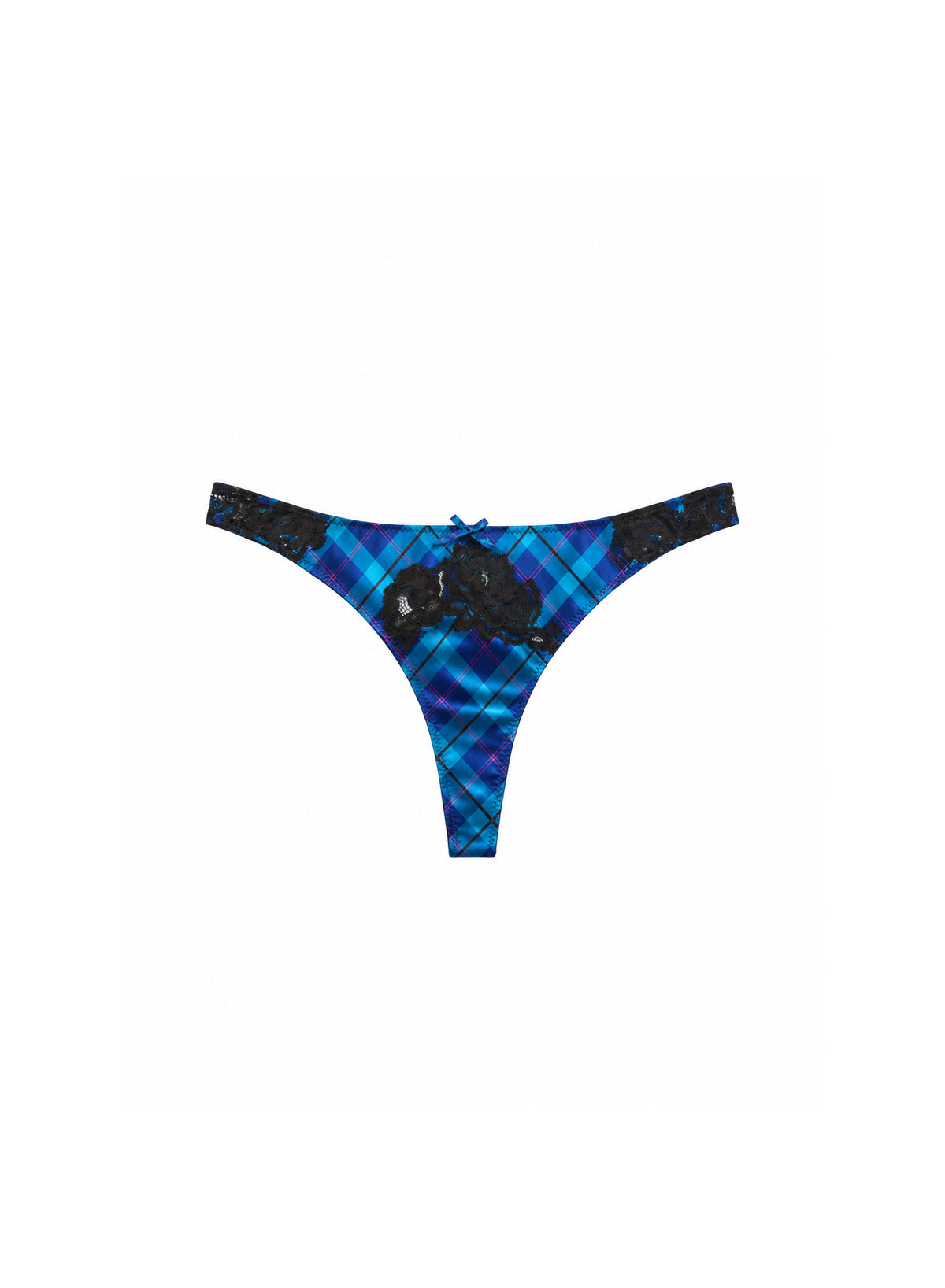 Juliet Lace Thong-Tartan-Fleur du Mal-flat