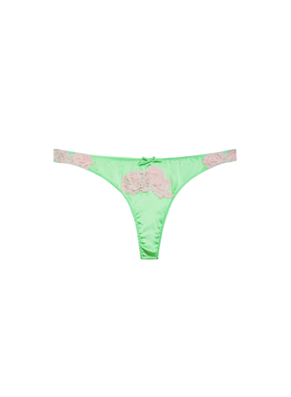 Pastel lime - Juliet Lace Thong | Fleur du Mal