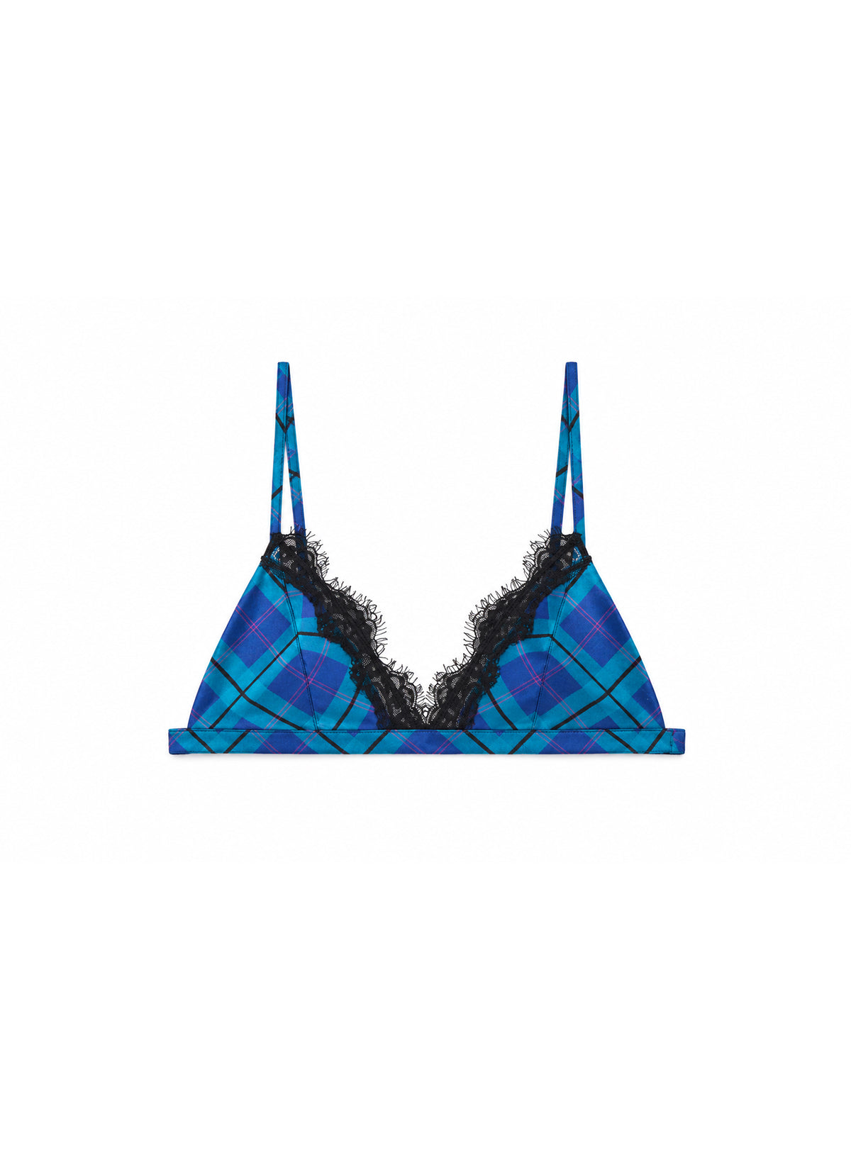 Juliet Lace Triangle Bra-tartan-Fleur du Mal-flat