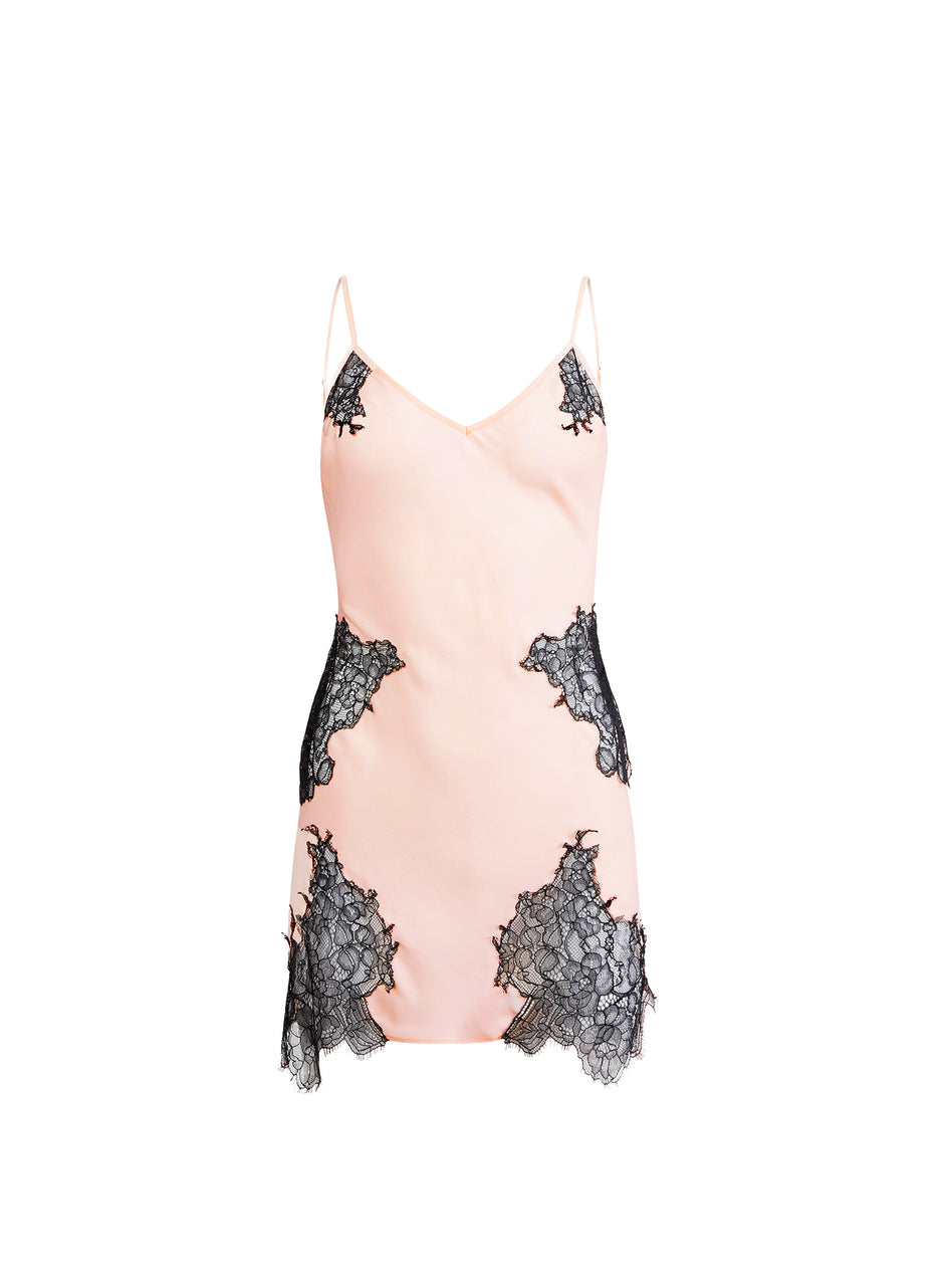 Honey peach - Lace Appliqué Slip | Fleur du Mal