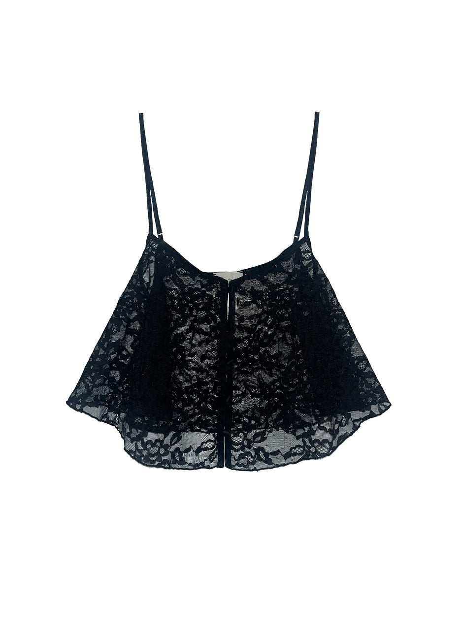 Black - Venus Lace Flutter Cami | Fleur du Mal