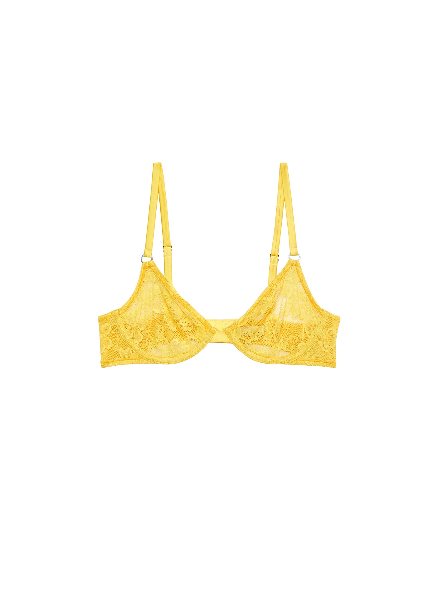 Le Stretch Lace Demi Bra- yellow- Campaign- Fleur du Mal-flat