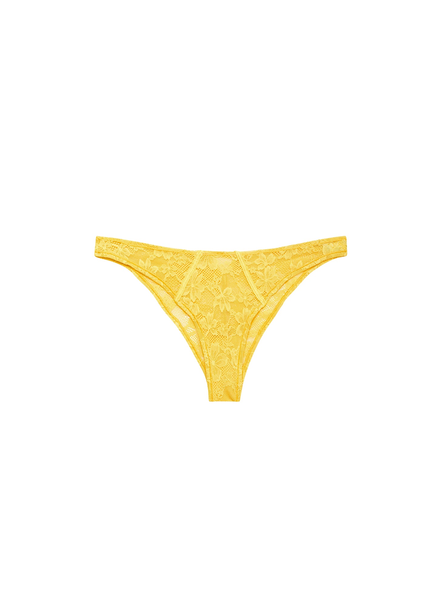 Le Stretch Lace Cheeky- lemon yellow - Fleur du Mal-flat