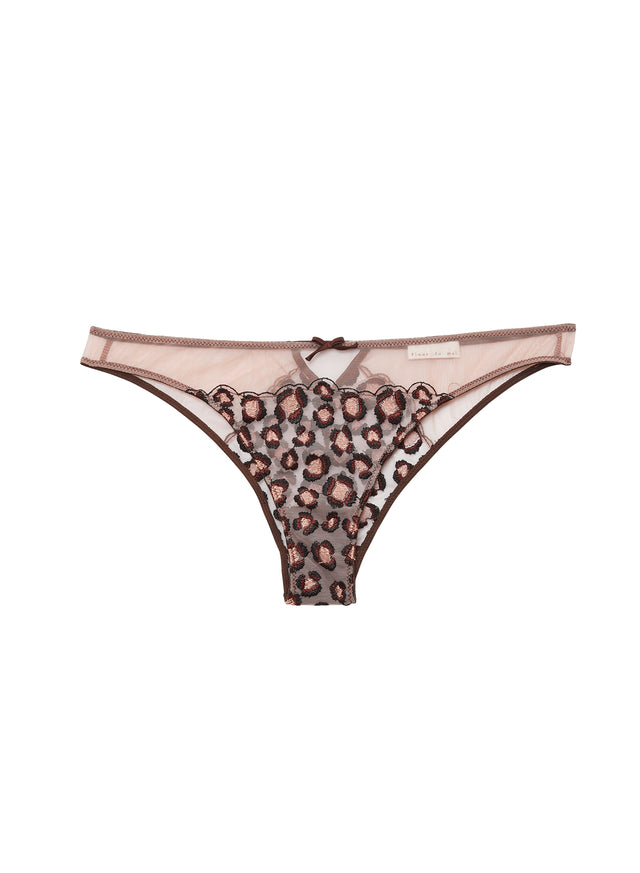 Chocolat - Leopard Embroidery Cheeky | Fleur du Mal