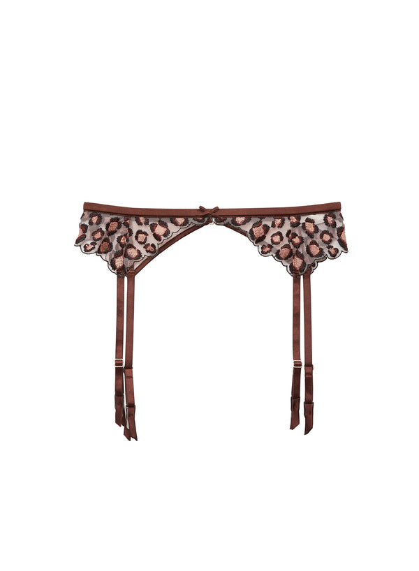 Leopard Embroidery Garter Belt | Fleur du Mal Leopard Embroidery Garter Belt | Fleur du Mal