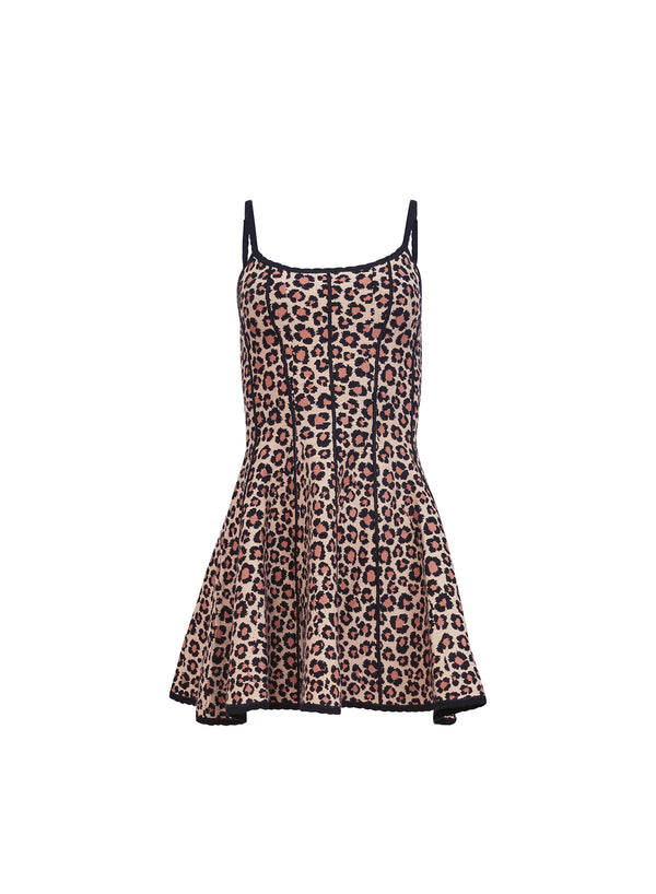 Fleur du Mal | Flared Corset Dress | Leopard