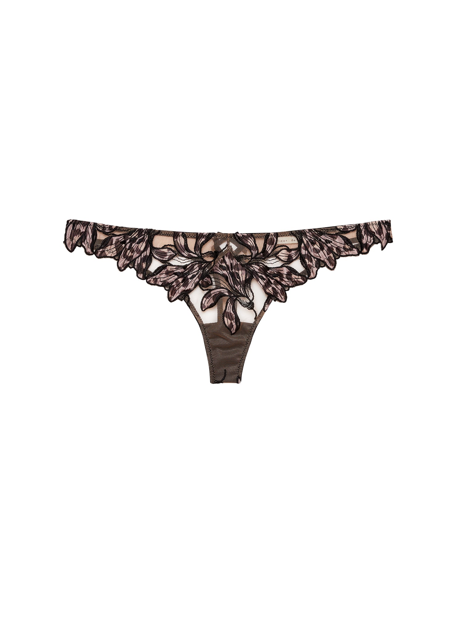 Lily Embroidery Hipster Thong-leopard- Fleur du Mal-flat