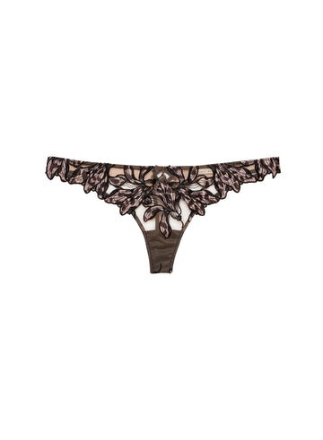 Lily Embroidery Hipster Thong-leopard- Fleur du Mal-flat