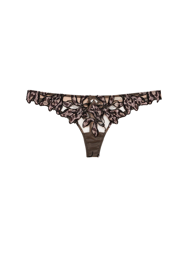 Leopard lily - Lily Embroidery Hipster Thong | Fleur du Mal