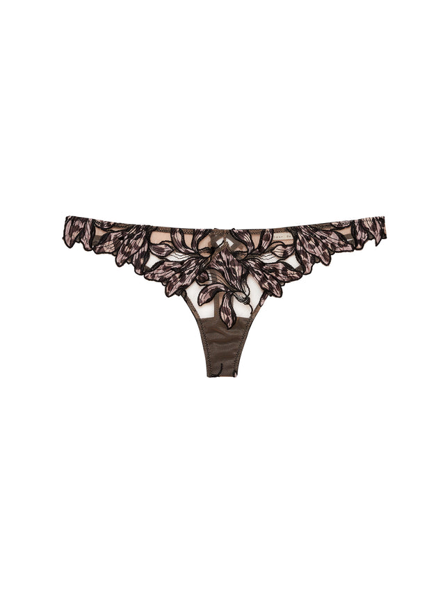 Leopard lily - Lily Embroidery Hipster Thong | Fleur du Mal