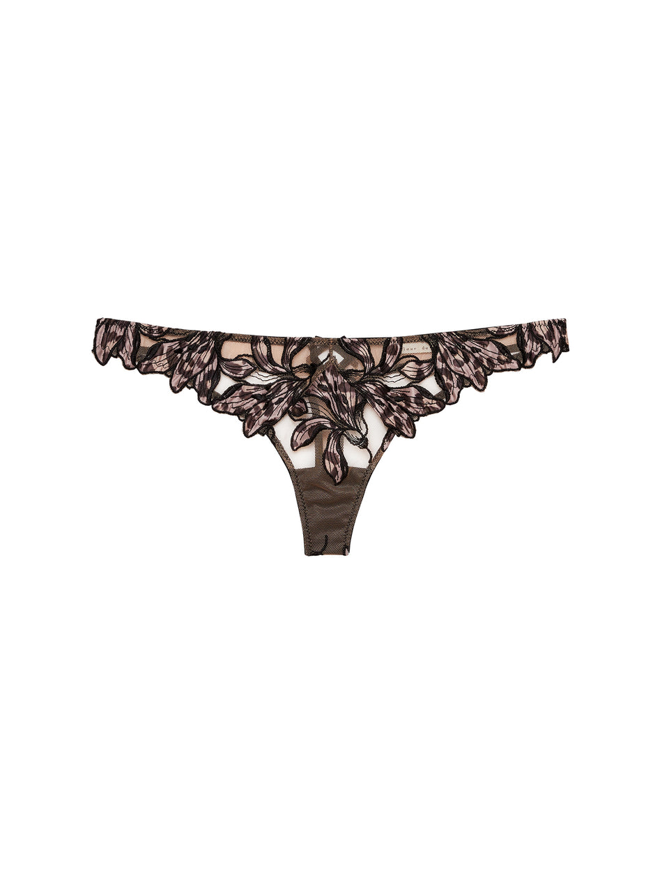 Leopard lily - Lily Embroidery Hipster Thong | Fleur du Mal