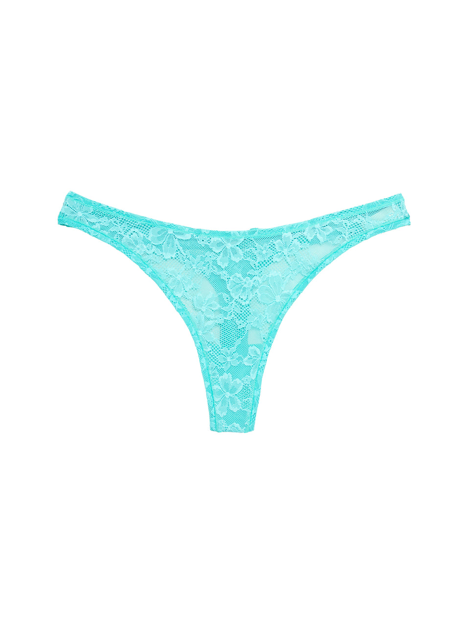 Bright jade - Le Stretch Lace Thong | Fleur du Mal