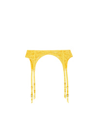 Le Stretch Lace Garter Belt- Lemon Yellow- Fleur du Mal-flat