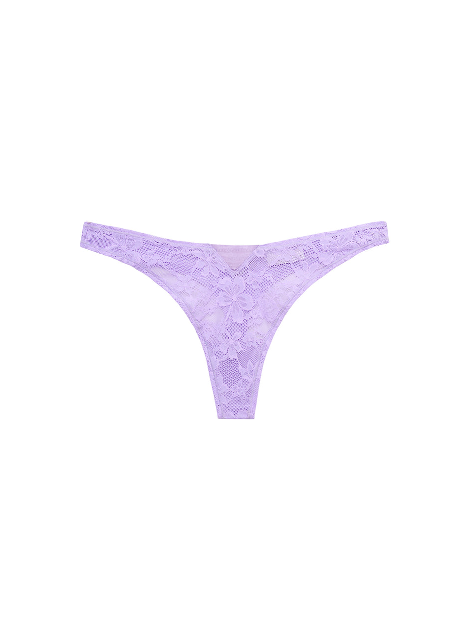 Light lilac - Le Stretch Lace Thong | Fleur du Mal