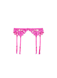 Lily Embroidery Garter Belt-Pink-Fleur du Mal flat