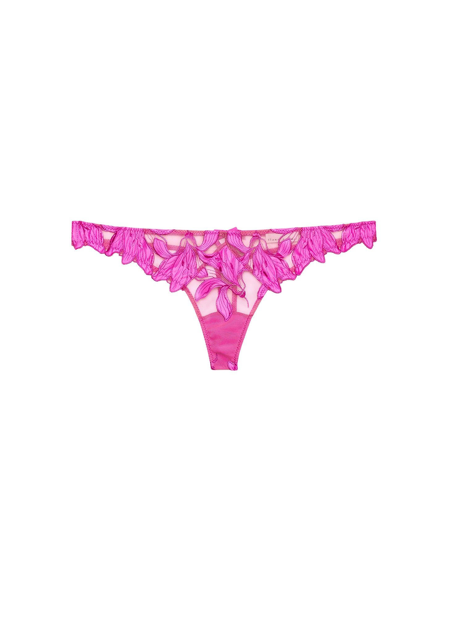 Lily Embroidery Hipster Thong-pink- Fleur du Mal flat