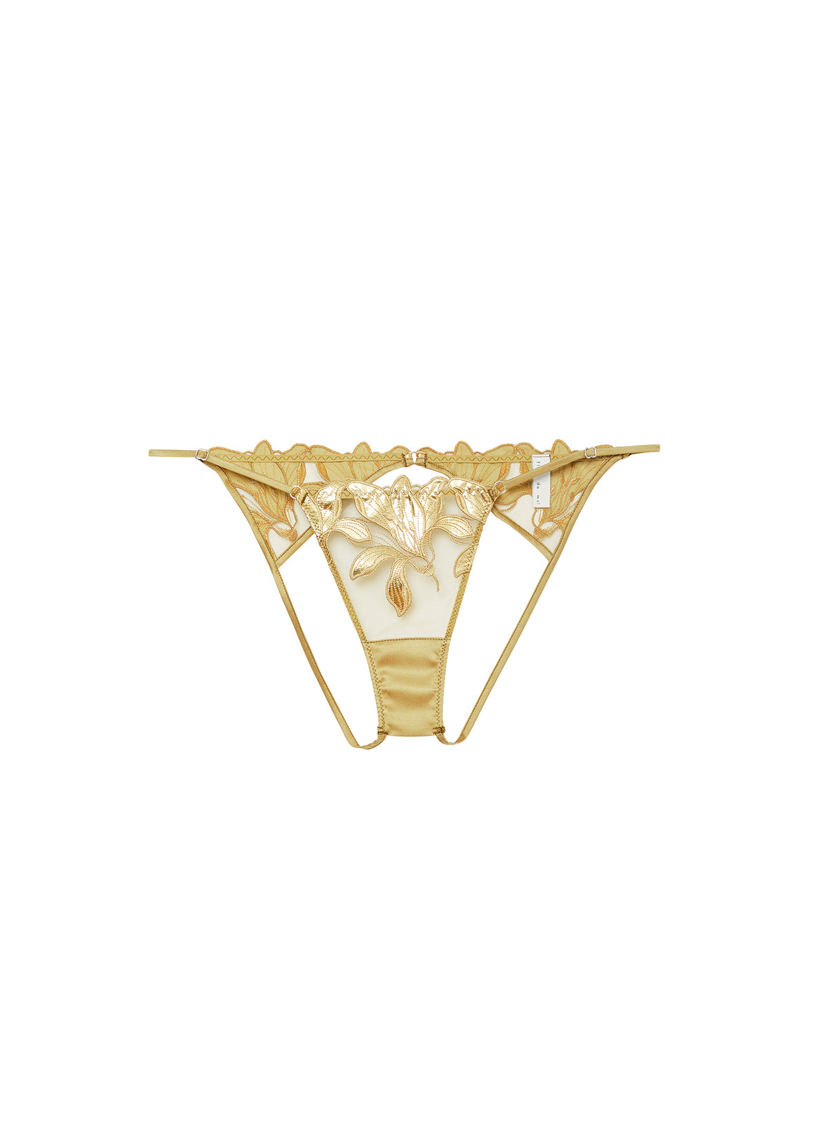 Lily Embroidery Ouvert Panty-Gold-Fleur du Mal-flat