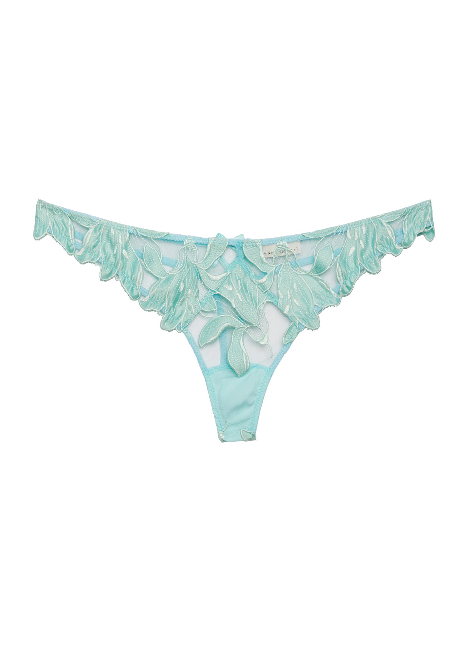 Spearmint - Lily Embroidery Hipster Thong | Fleur du Mal