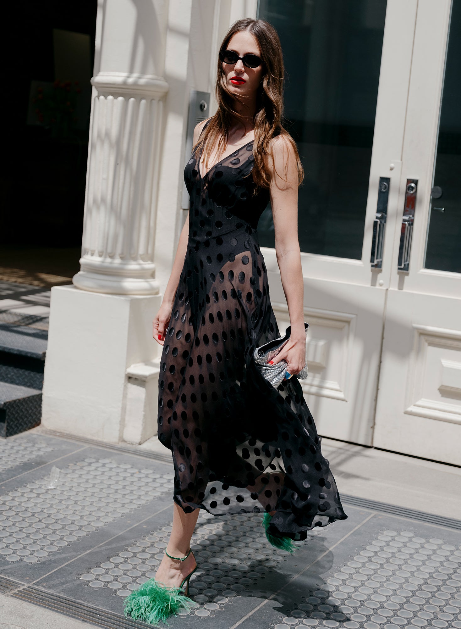 Silk Dot Gown-black-Fleur du Mal-campaign