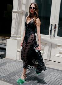 Silk Dot Gown-black-Fleur du Mal-campaign