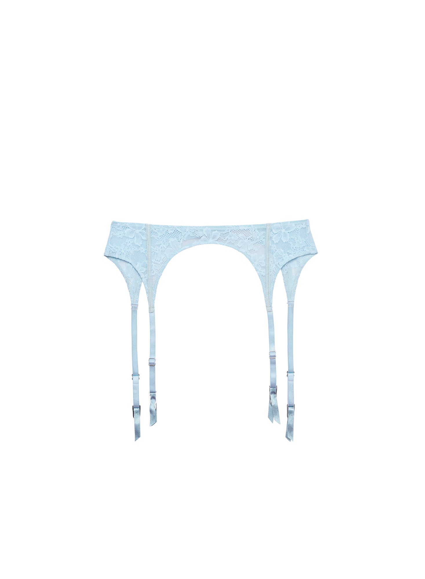 Le Stretch Lace Garter Belt in blue-flat