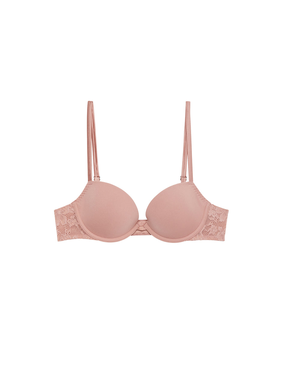 Tan - Le Stretch Lace Molded Demi Bra | Fleur du Mal