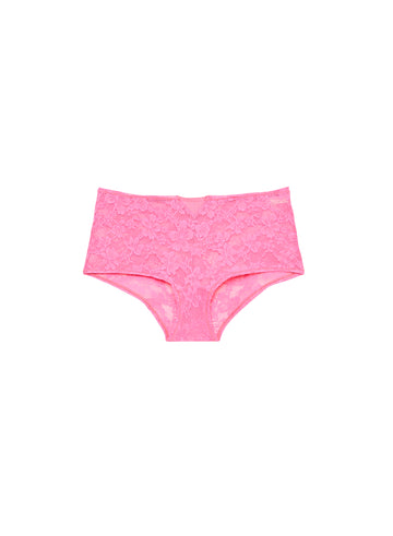 Le Stretch Lace Boyshort-Floral Pink- Fleur du Mal-flat