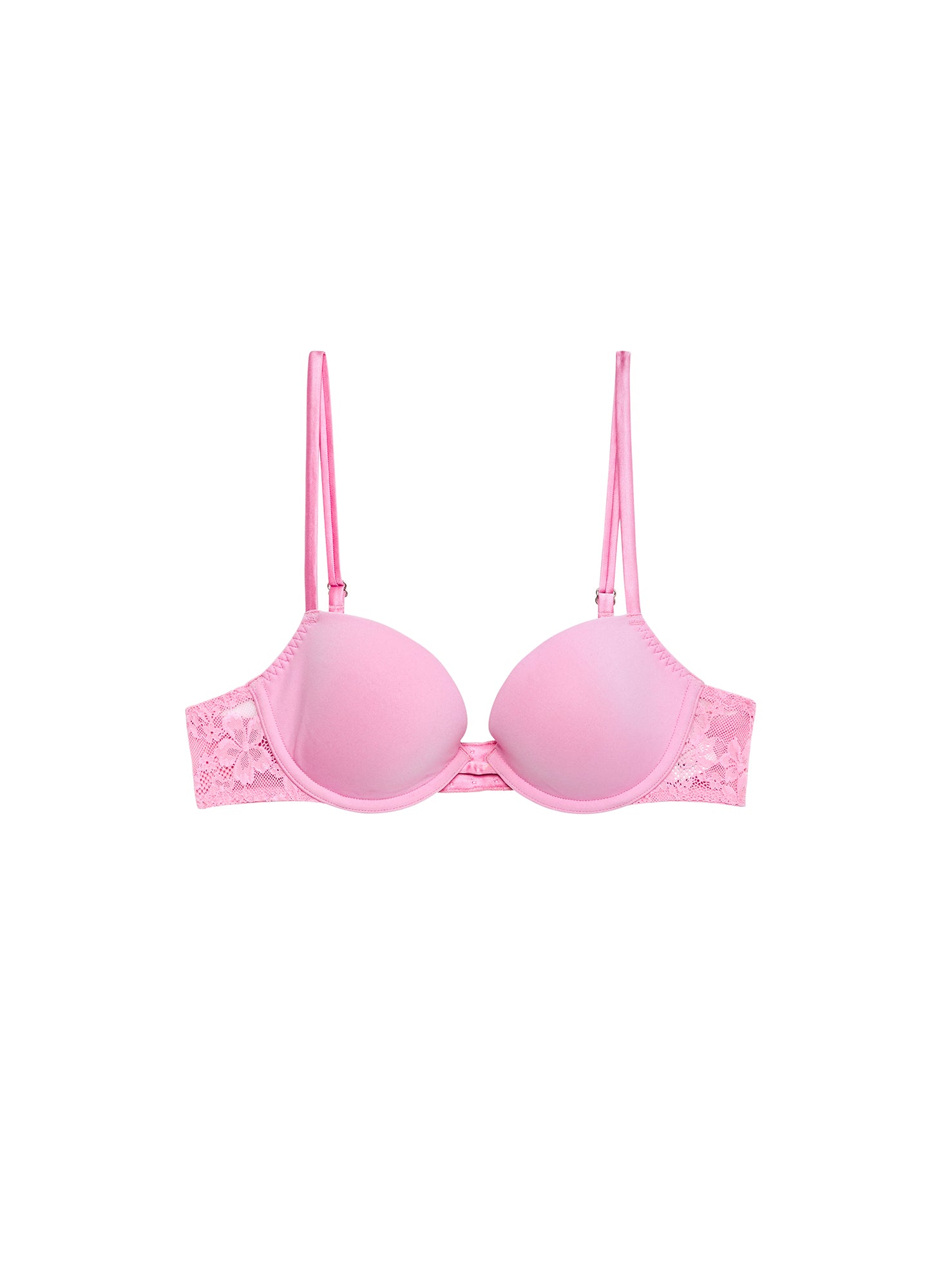 Le Stretch Lace Molded Demi Bra- pink- Fleur du Mal -flat