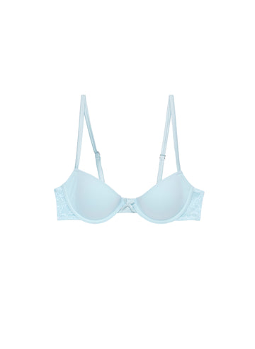 Le Stretch Lace Molded Bra- in light blue-fleur du mal-flat