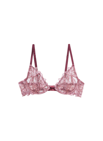 Amarena - Lily Embroidery Plunge Demi Bra | Fleur du Mal