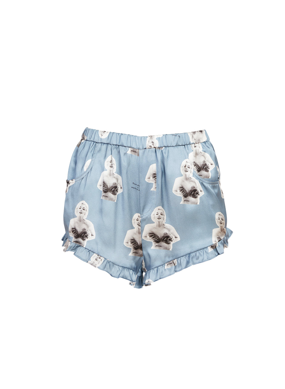 Marilyn rose print - Marilyn Ruffle Shorts | Fleur du Mal