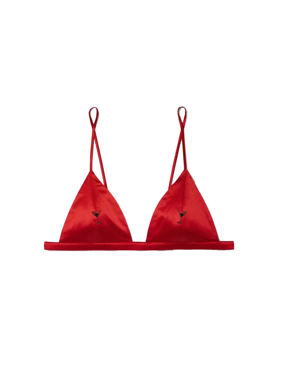 Rouge - Dirty Martini Embroidered Luxe Triangle Bra | Fleur du Mal