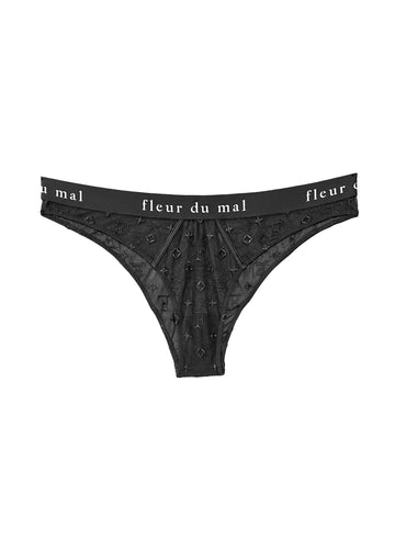 Black - Monogram Embroidery Cheeky | Fleur du Mal