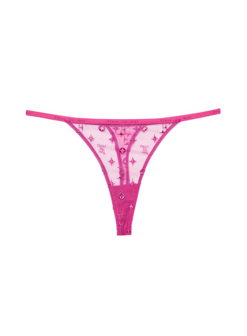 Fuchsia rose - Monogram Embroidery Thong | Fleur du Mal