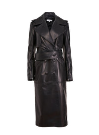 Moto Leather Trench Coat in black0-fleur du mal 