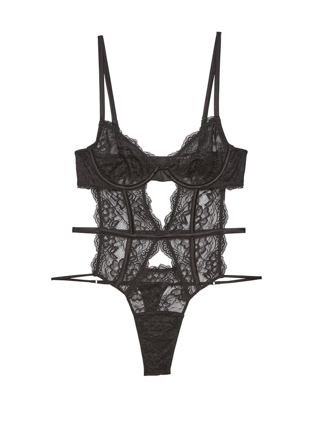 Black - Naomi Lace Bodysuit | Fleur du Mal