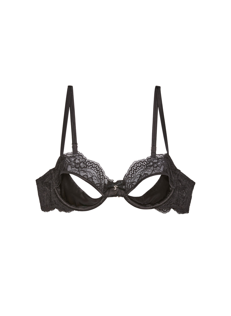 Black - Naomi Lace Cutout Balconette | Fleur du Mal