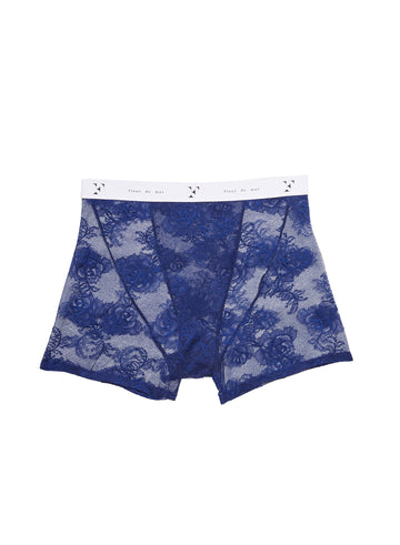 Midnight navy - Bouquet Lace Boxer Brief | Fleur du Mal