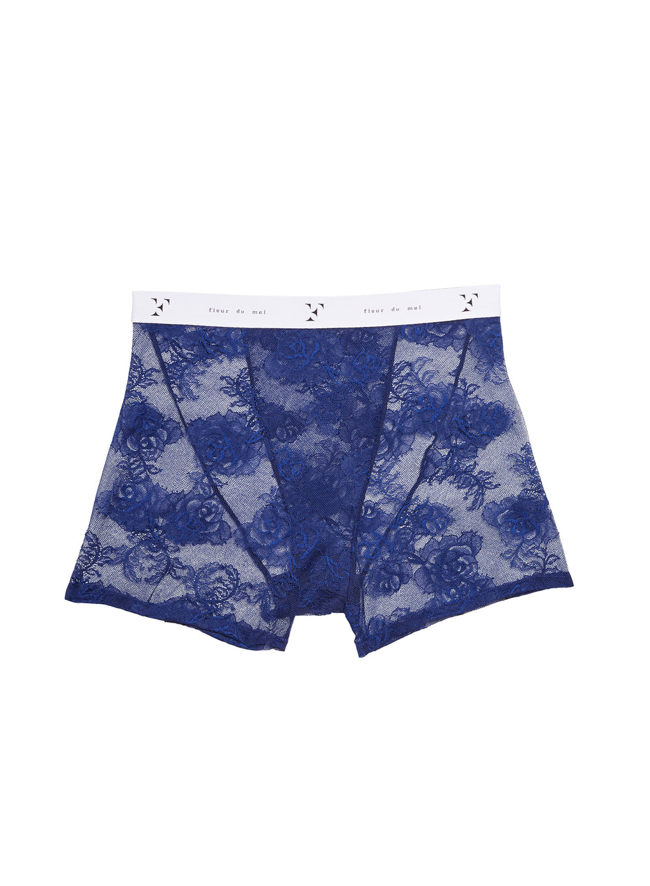 Midnight navy - Bouquet Lace Boxer Brief | Fleur du Mal