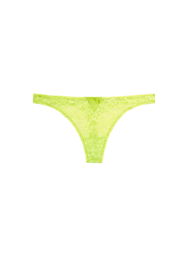 Neon yellow - Le Stretch Lace Thong | Fleur du Mal