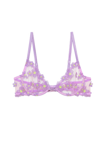 Spring lavender - Petal Embroidery Demi Bra | Fleur du Mal