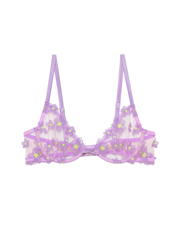 Spring lavender - Petal Embroidery Demi Bra | Fleur du Mal