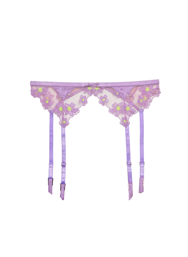Lavender Petal Embroidery Garter | Fleur du Mal Lavender Petal Embroidery Garter | Fleur du Mal