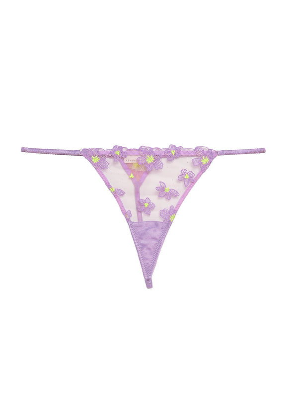 Spring lavender - Petal Embroidery V-String | Fleur du Mal