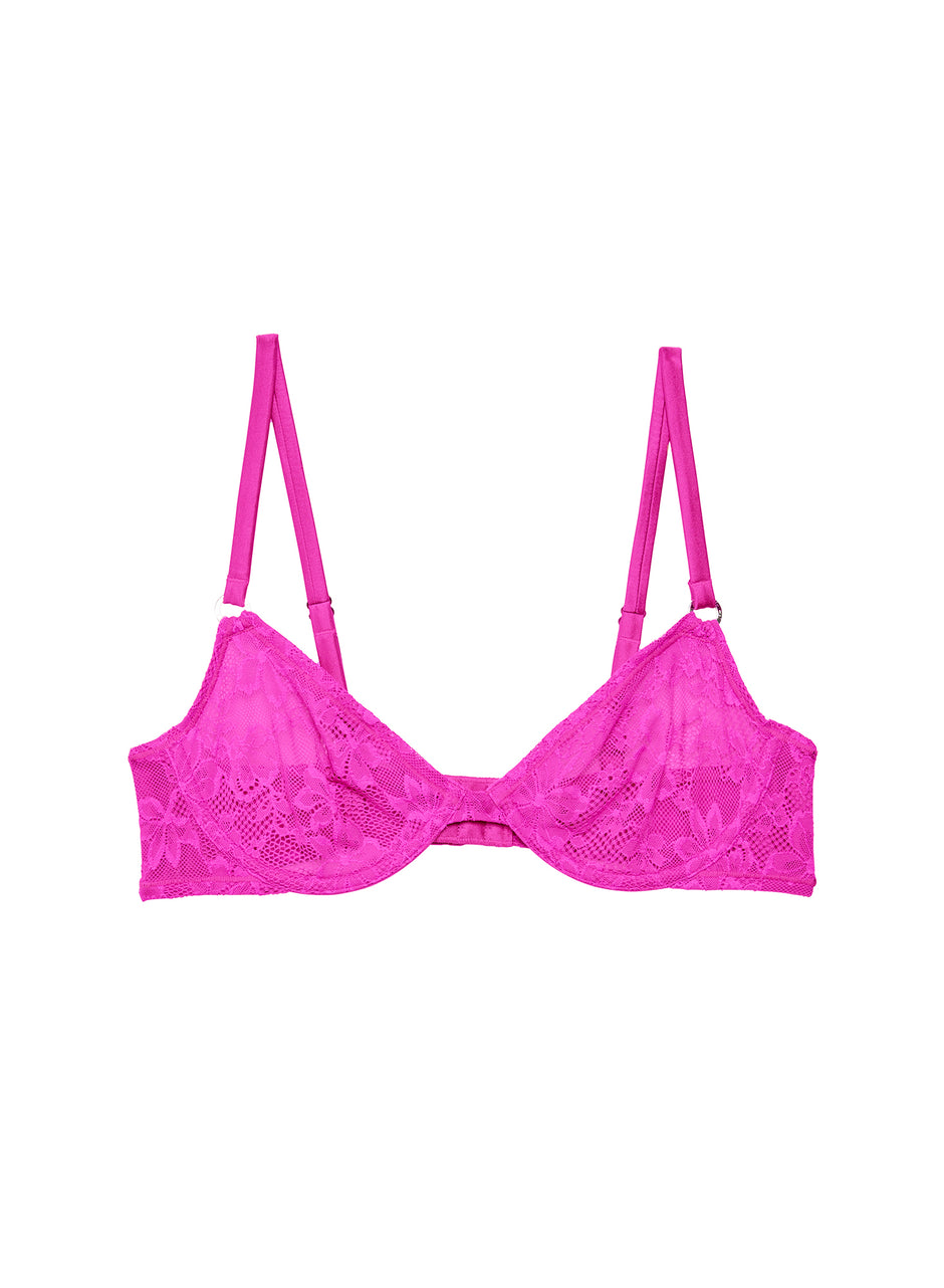 Wild pink - Le Stretch Lace Demi Bra | Fleur du Mal