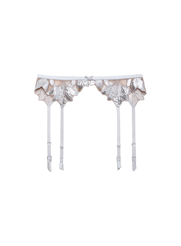 Platinum - Lily Embroidery Garter Belt | Fleur du Mal